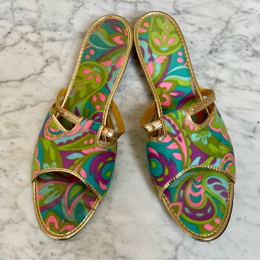 SOLD :: Vintage 60s Sandal Slides - Picture 3 of 10